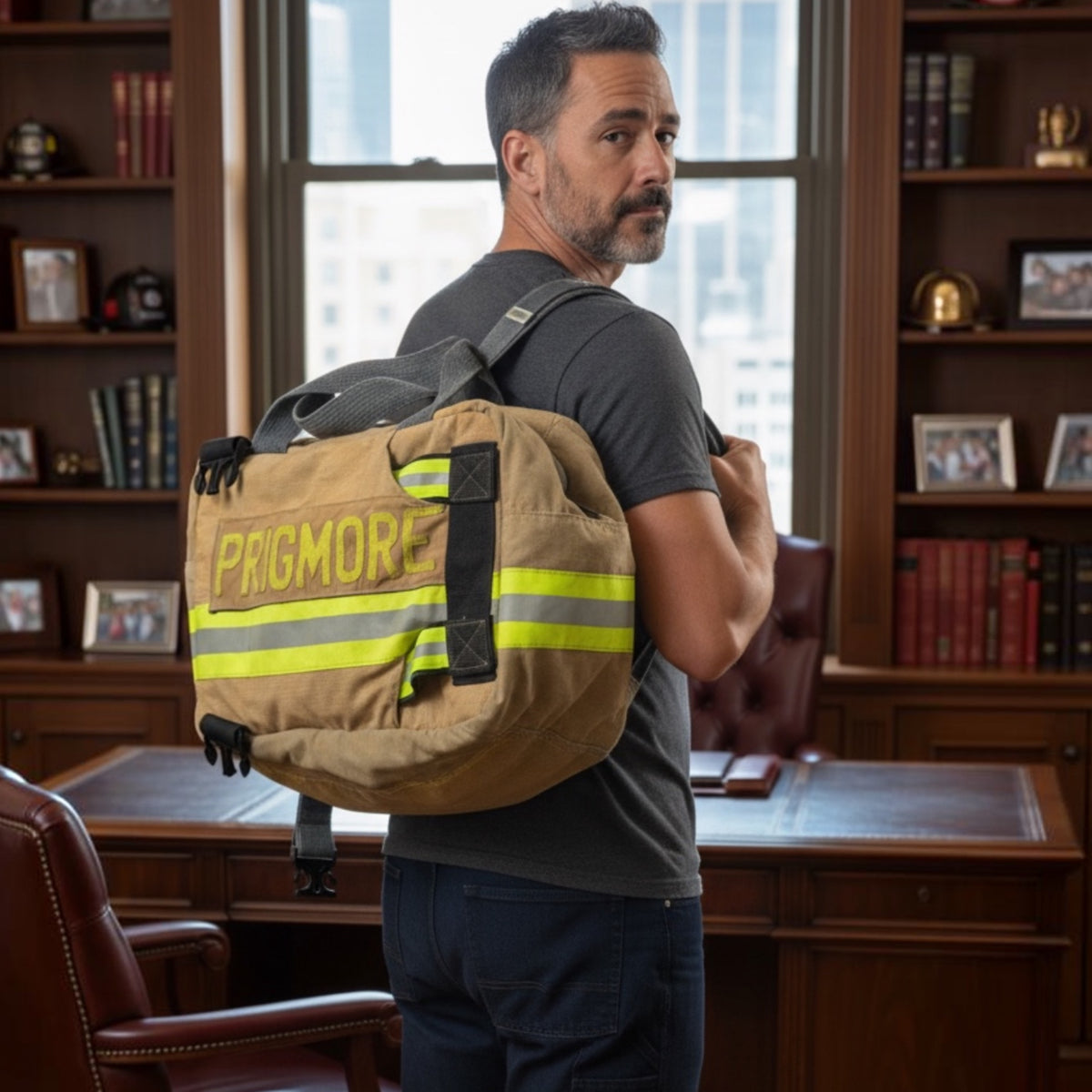 Convertible Firefighter Messenger & Diaper Bag | Double Compartment Backpack