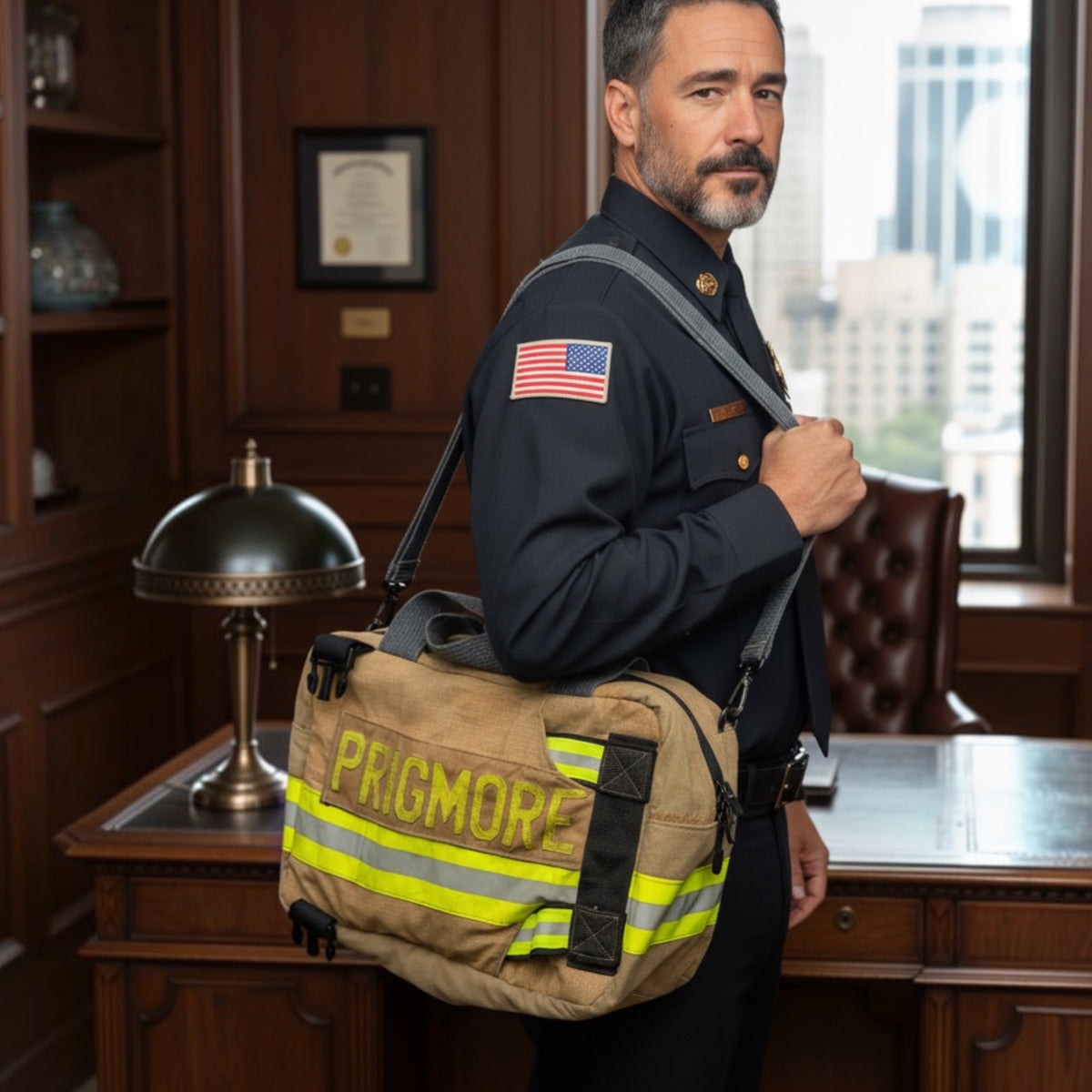 Convertible Firefighter Messenger & Diaper Bag | Double Compartment Backpack
