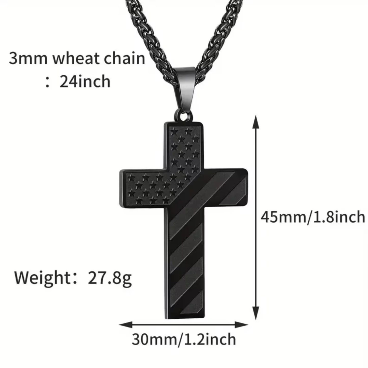 First Responders Cross Necklace with Engraved Lord’s Prayer