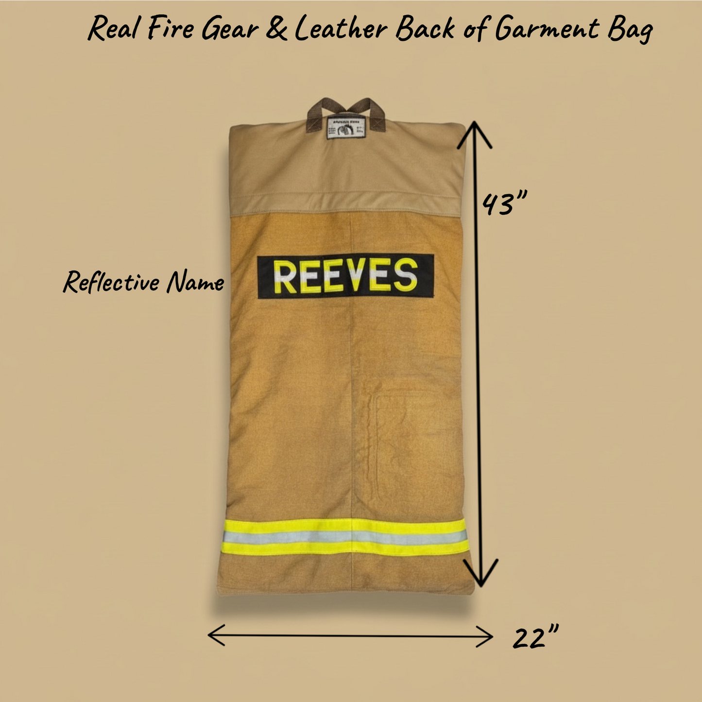 Custom Firefighter Garment Bag Made from Real Bunker Gear & Leather