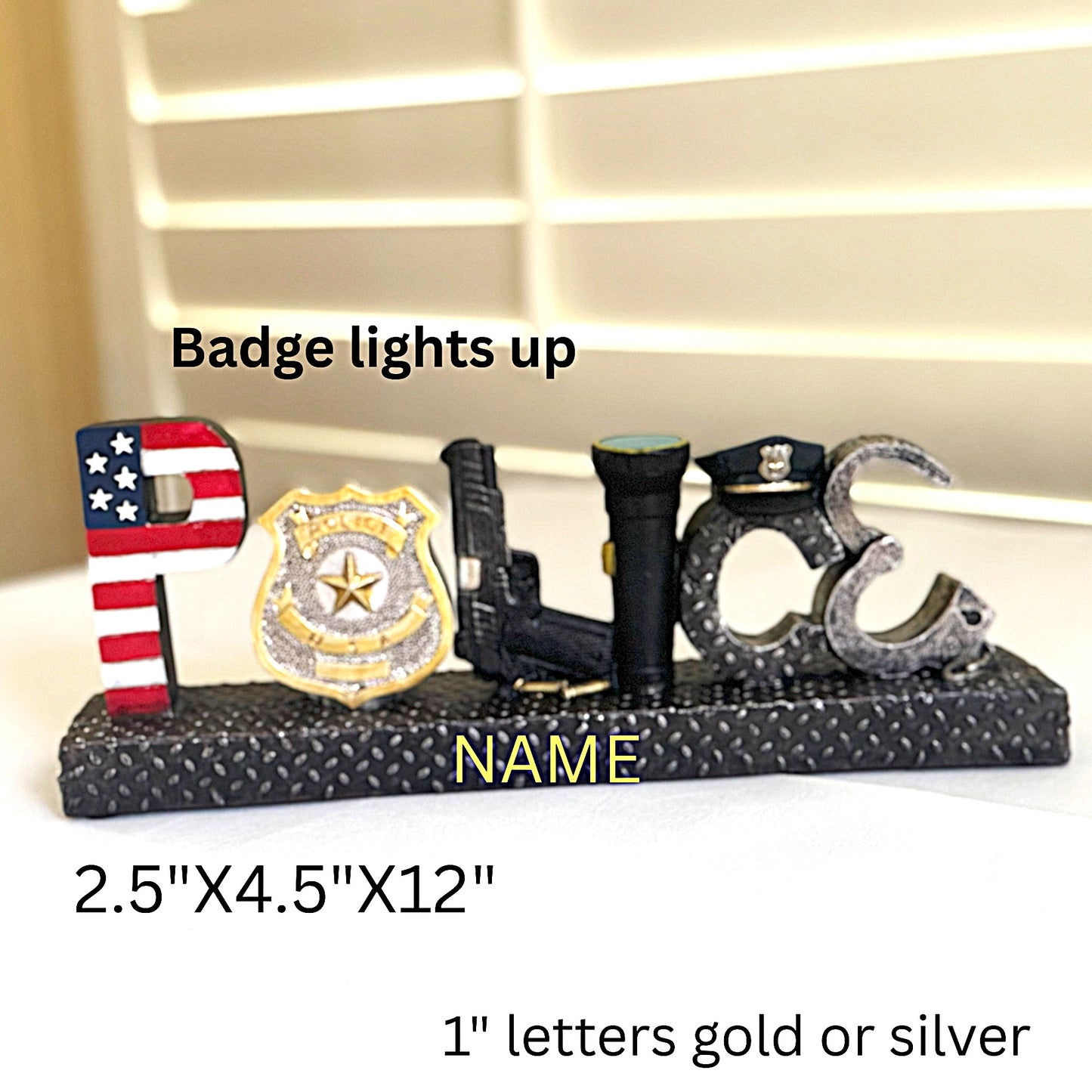 Personalized Police Statue and Photo Frame