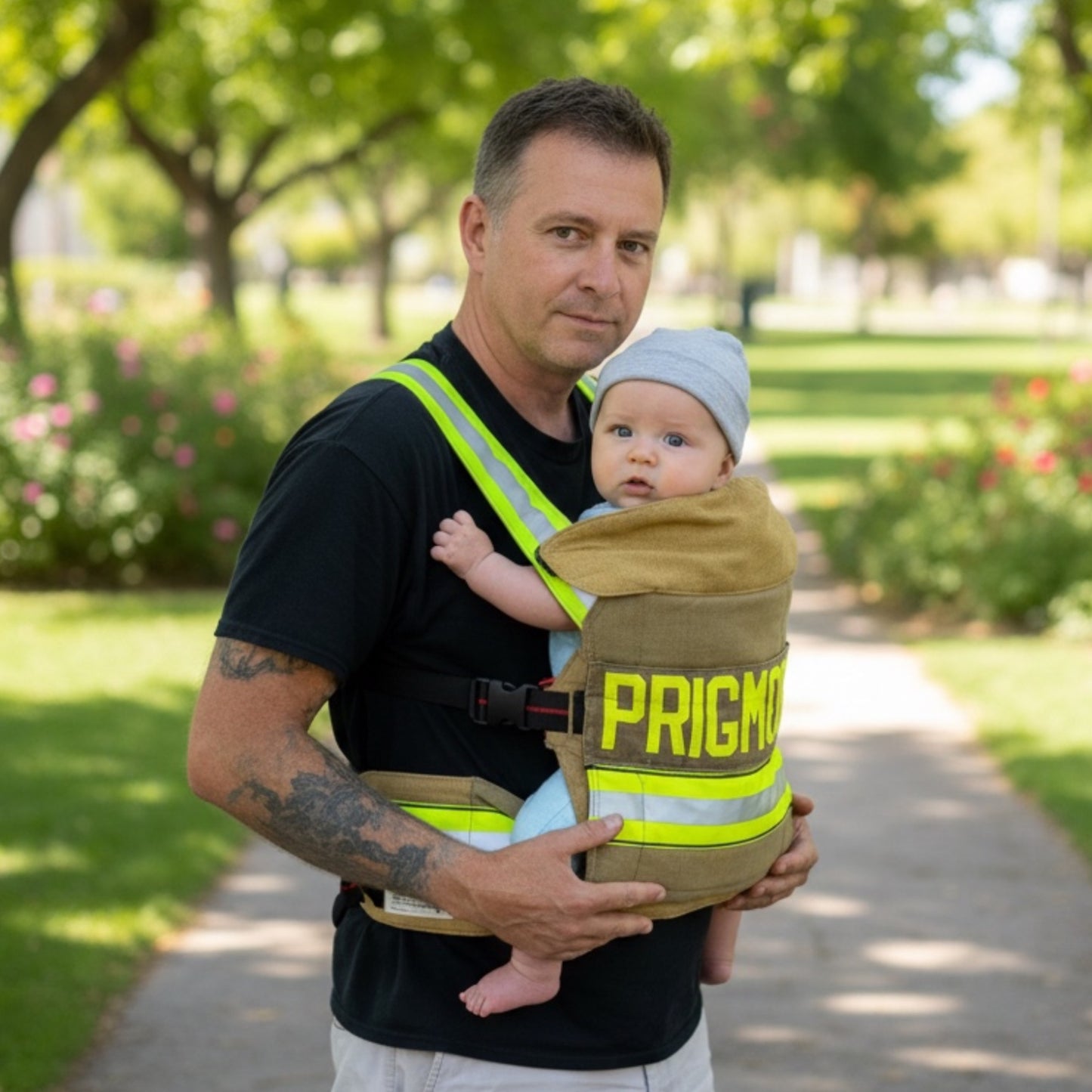 Personalized Firefighter Baby Carrier | Handmade Retired Turnout Gear Baby Carrier