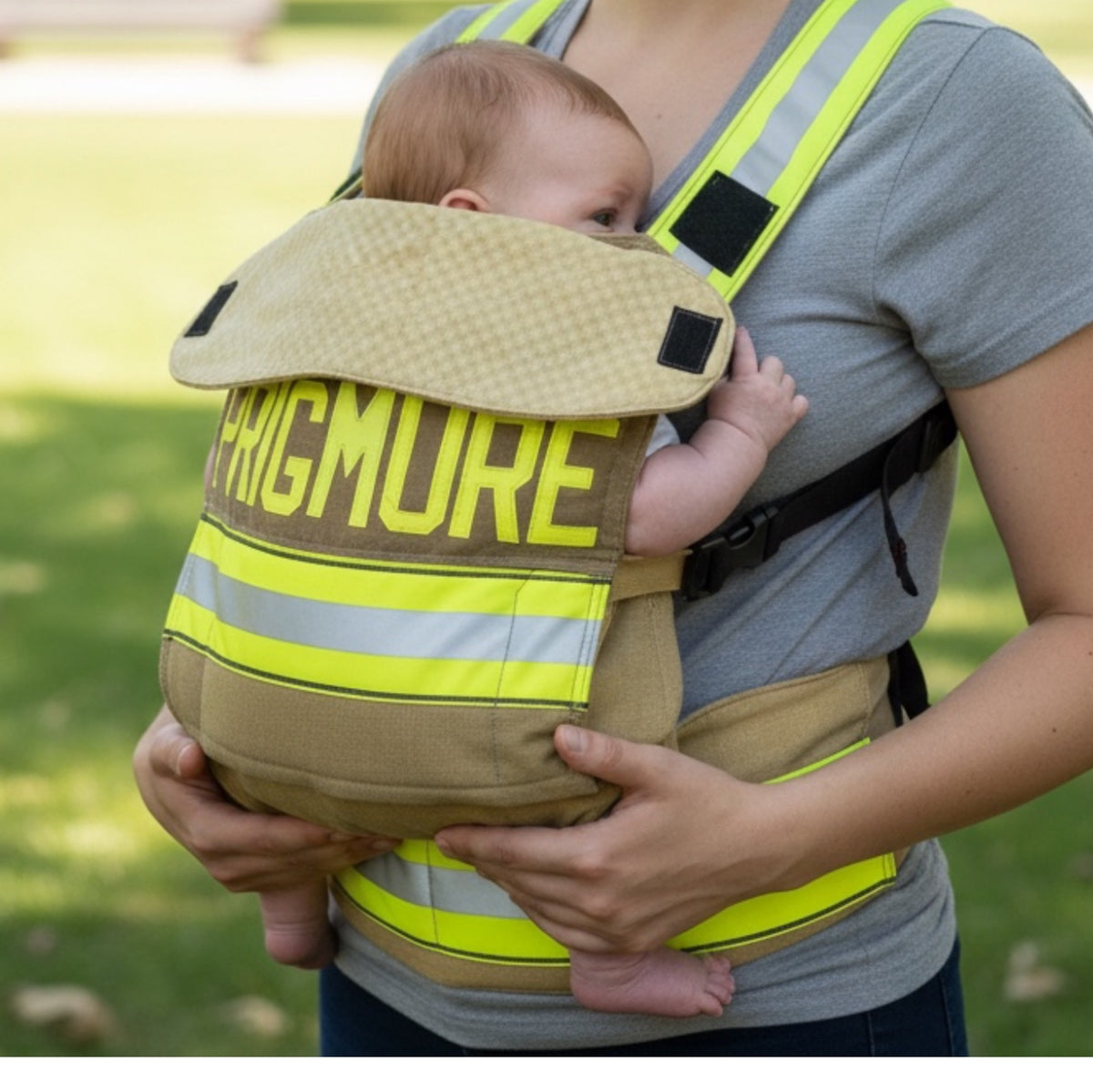 Personalized Firefighter Baby Carrier | Handmade Retired Turnout Gear Baby Carrier