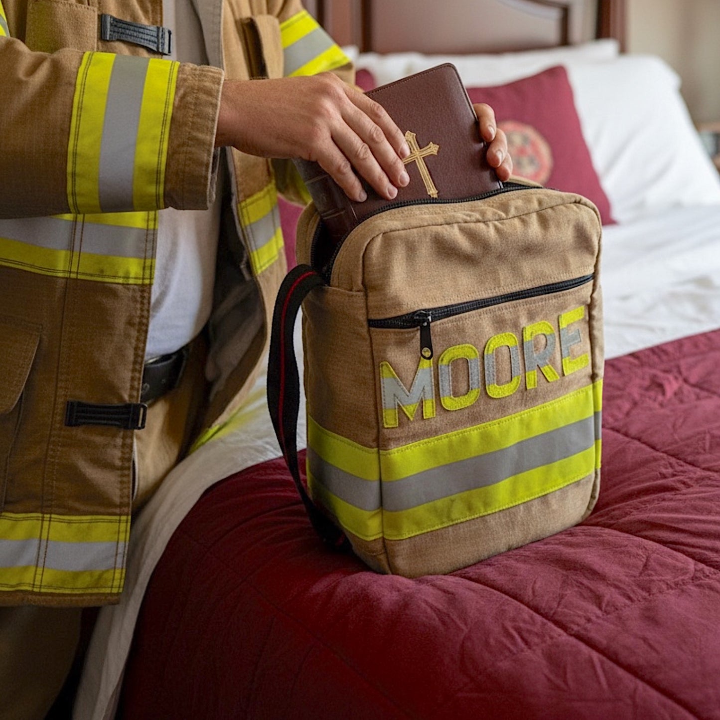 Handmade Retired Turnout Gear Book Cover | Fire Academy Binder & Journal Cover