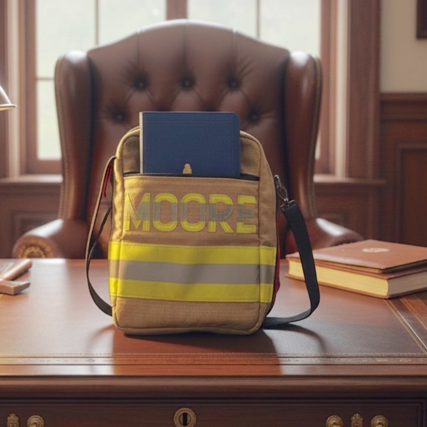 Personalized Firefighter Bible Cover | Handmade Retired Turnout Gear Organizer | Christian Gift