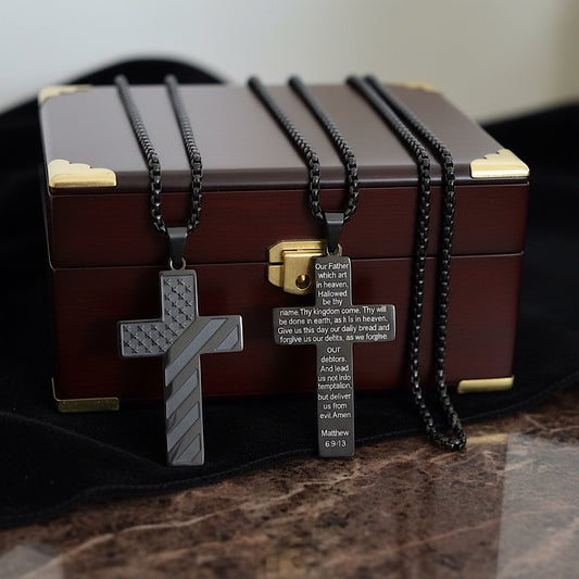 First Responders Cross Necklace with Engraved Lord’s Prayer