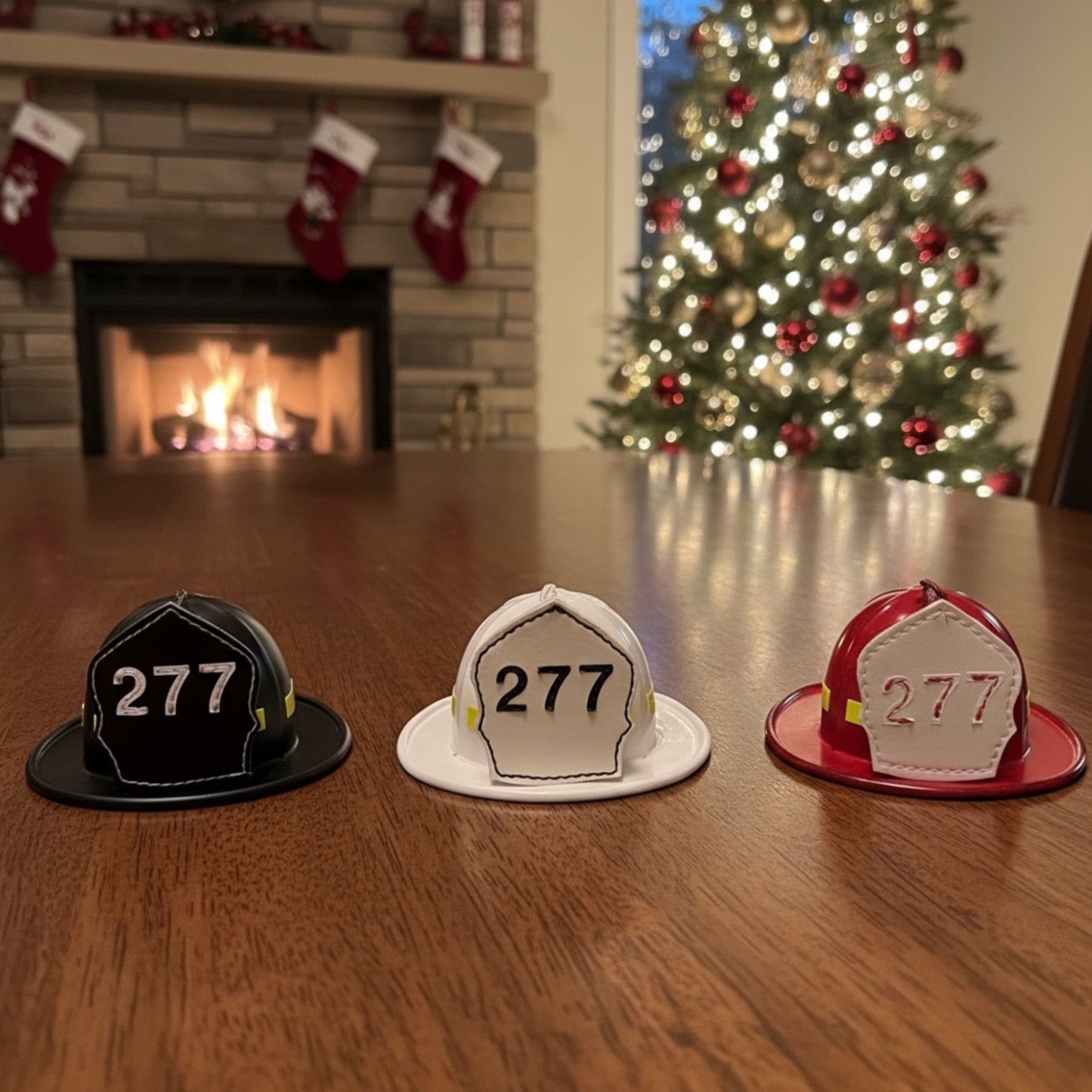 Firefighter Helmet Christmas Ornament | Personalized Handmade Firefighter Gift