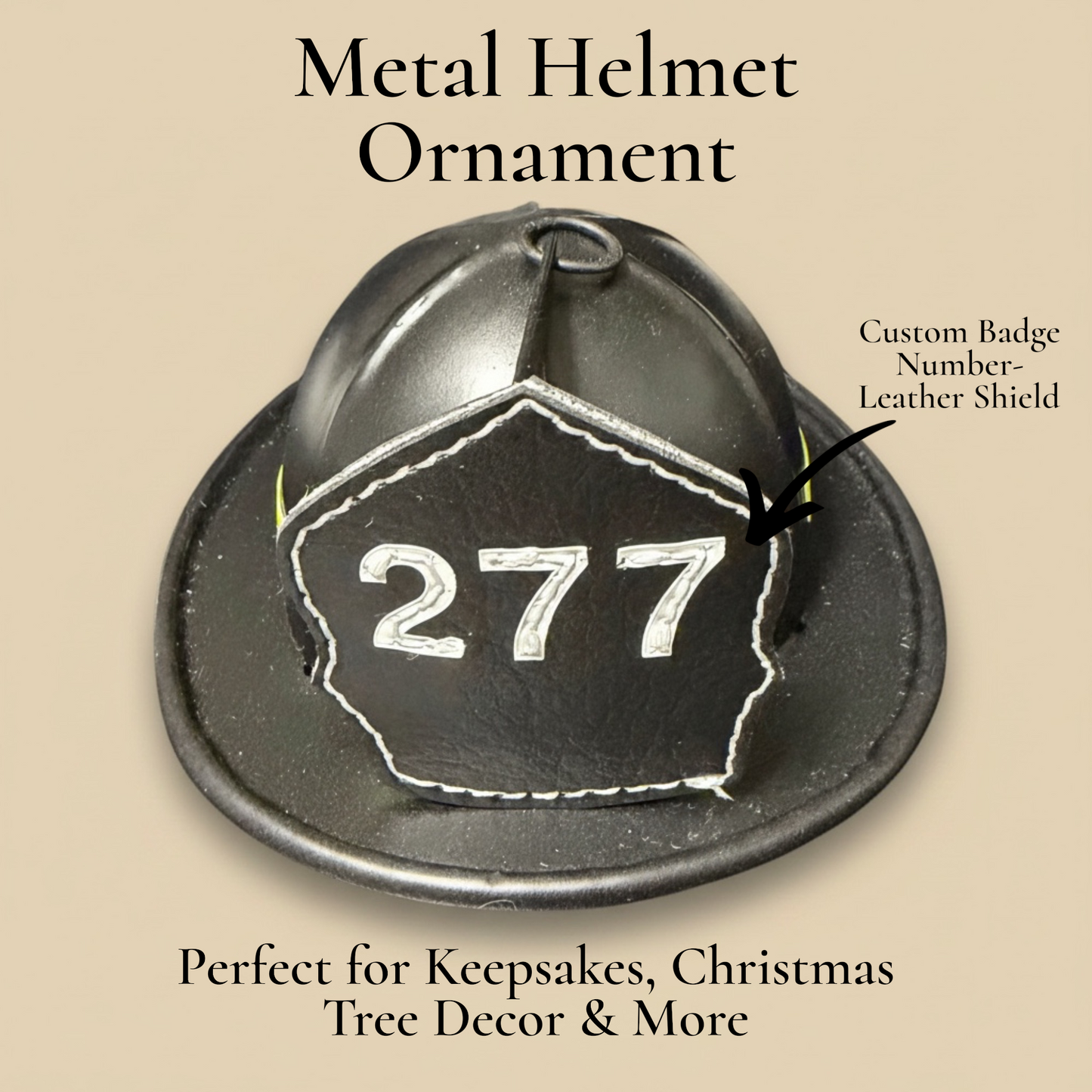 Firefighter Helmet Christmas Ornament | Personalized Handmade Firefighter Gift