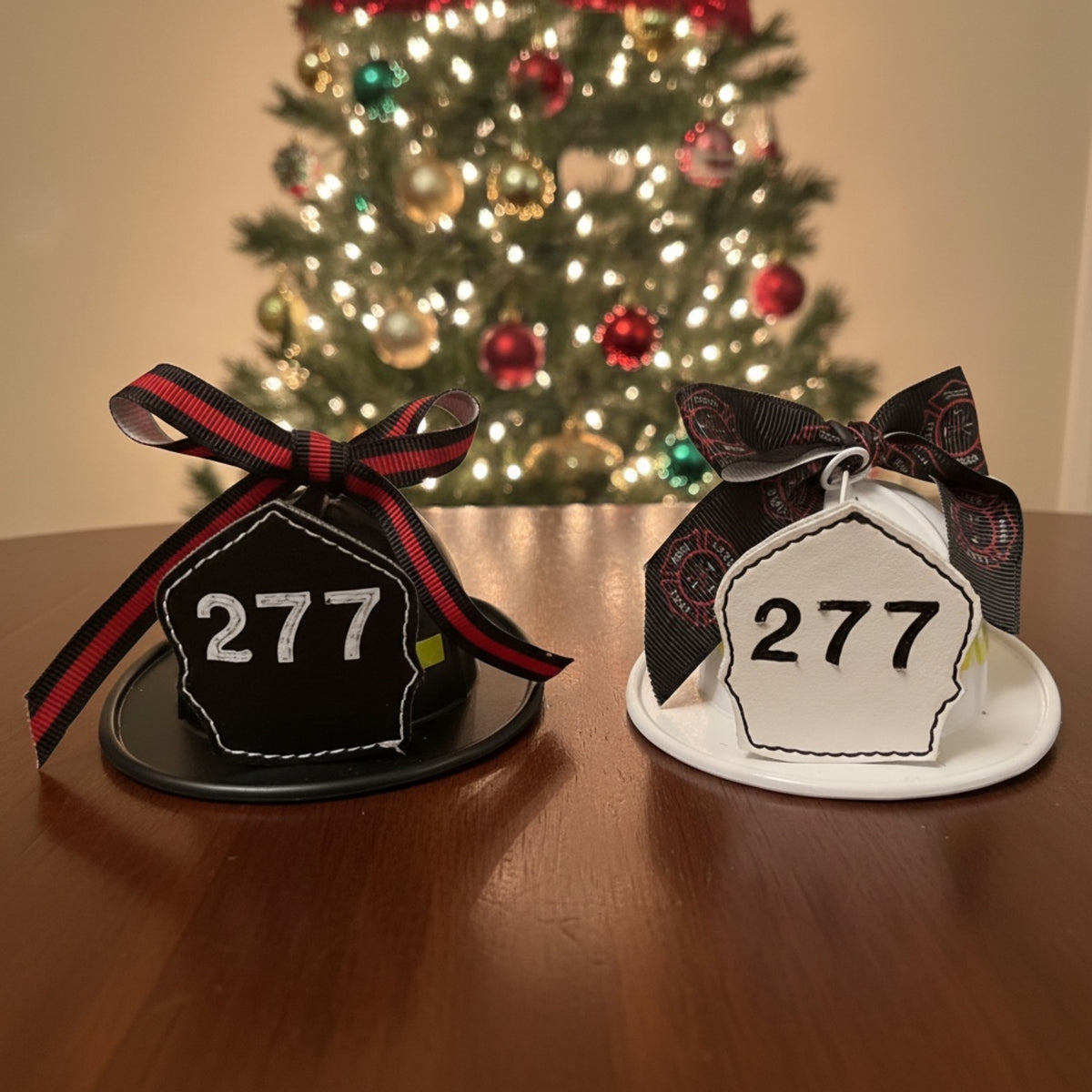 Firefighter Helmet Christmas Ornament | Personalized Handmade Firefighter Gift