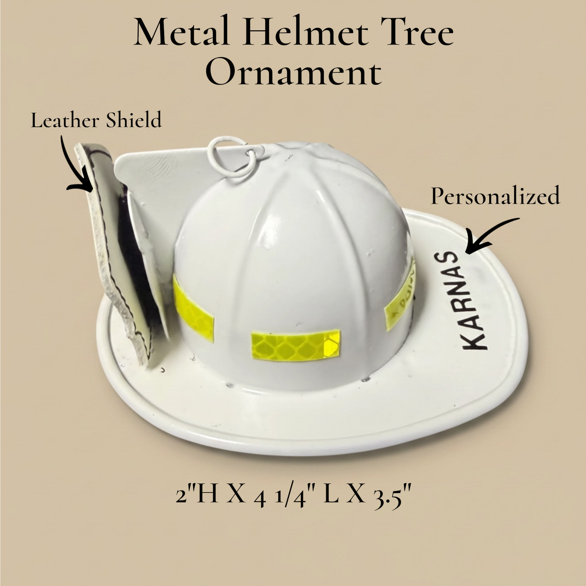 Firefighter Helmet Christmas Ornament | Personalized Handmade Firefighter Gift