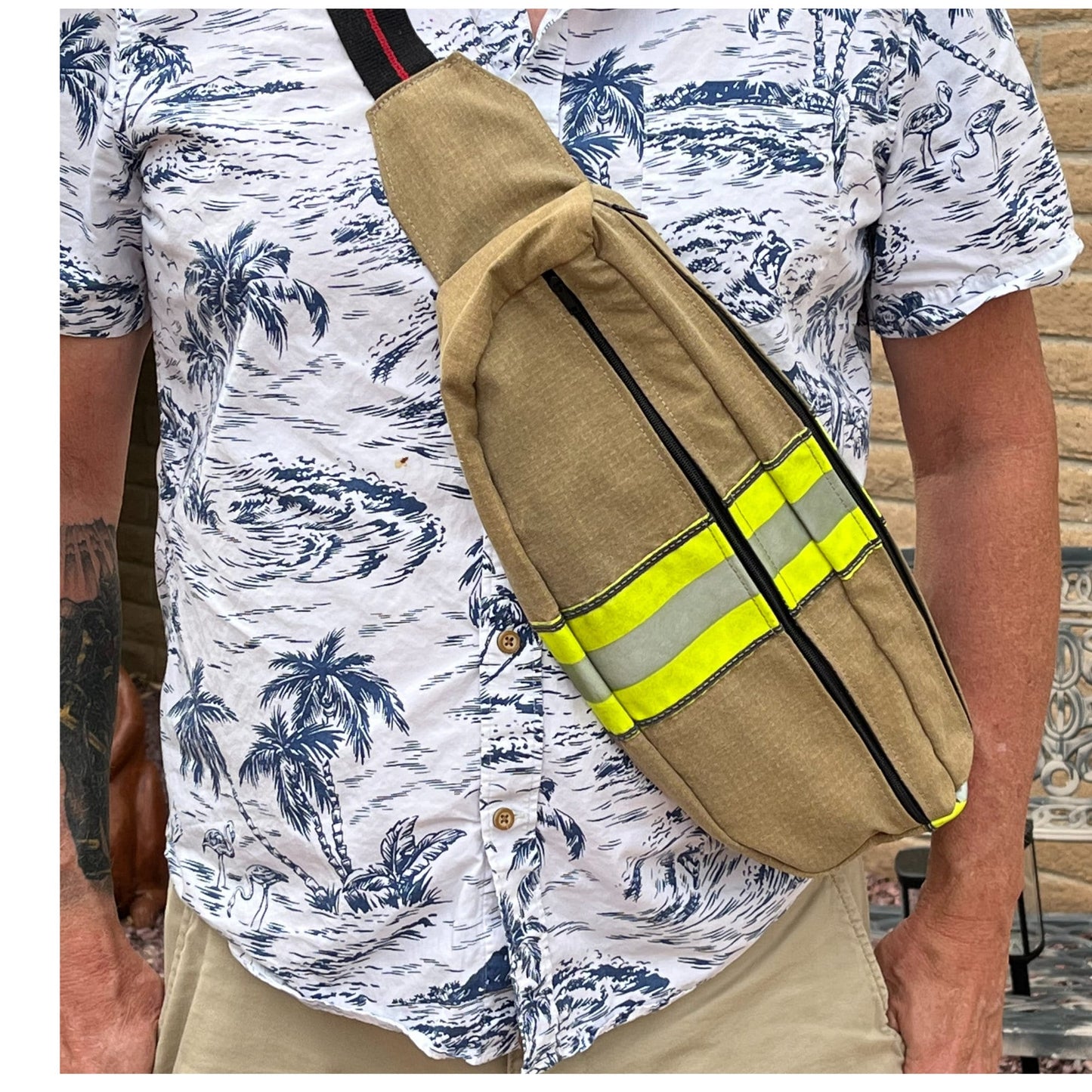 Firefighter Turnout Fanny Sling Handmade Bag