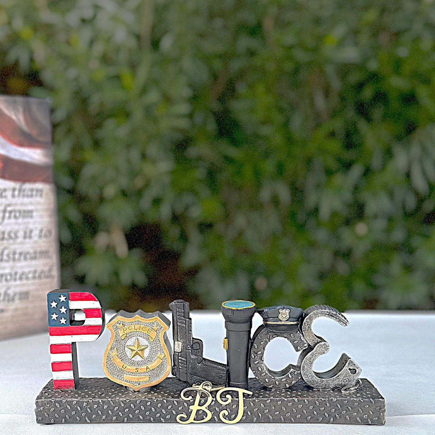 Personalized Police Statue and Photo Frame