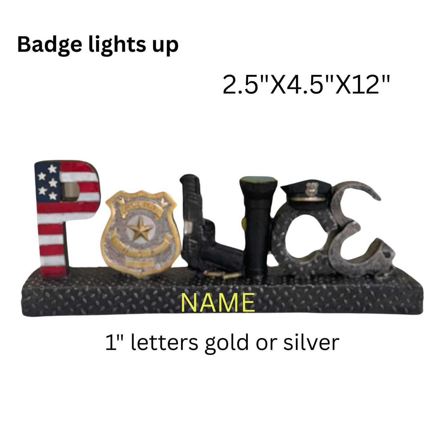 Personalized Police Statue and Photo Frame