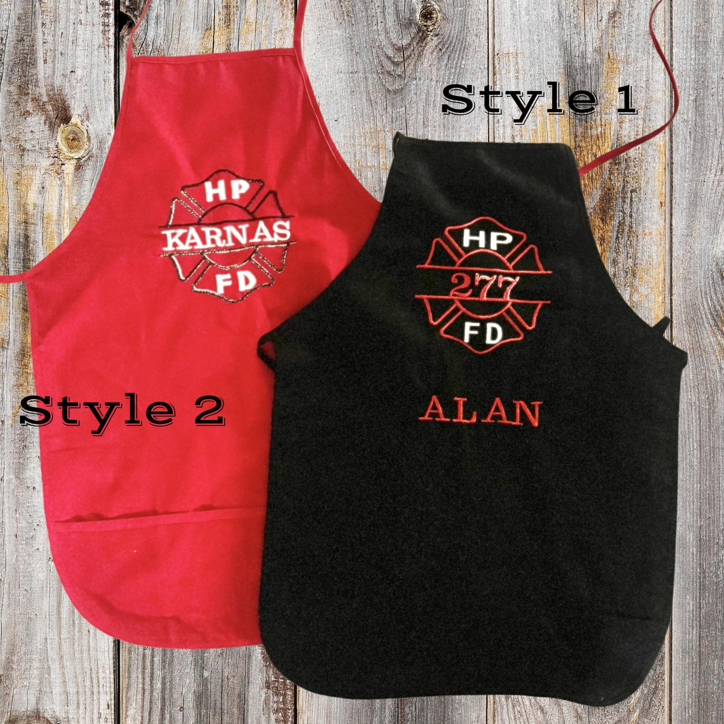 Firefighter Holiday Embroidered Kitchen Apron