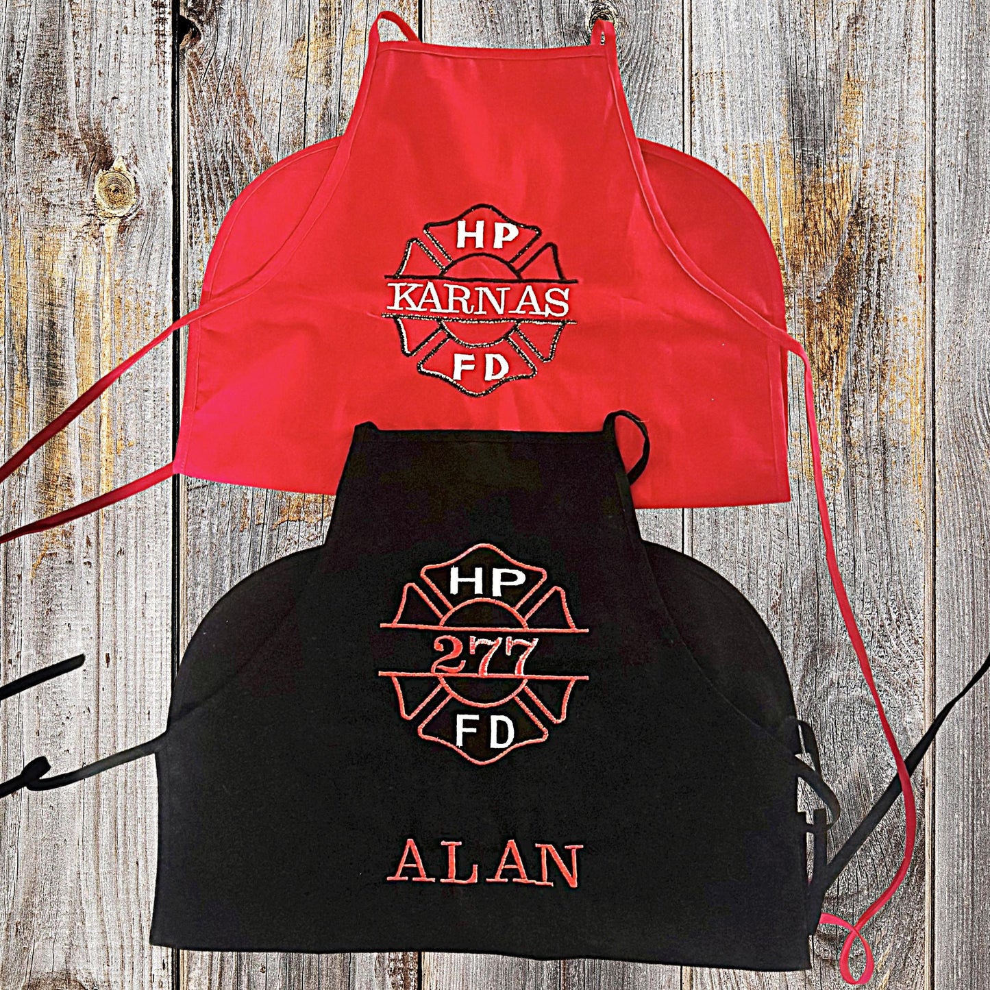 Firefighter Holiday Embroidered Kitchen Apron