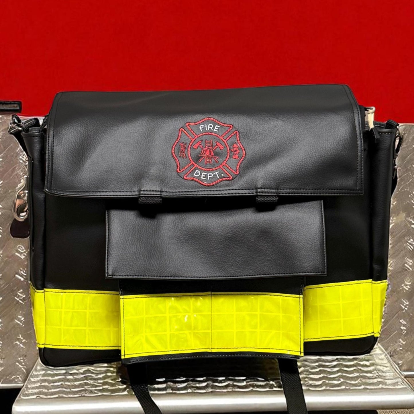 Firefighter Vinyl Work Messenger Bag