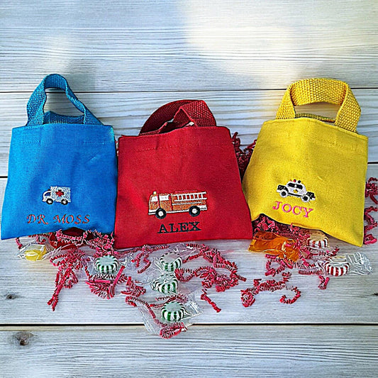 First Responder Birthday Party Embroidered Candy Bag