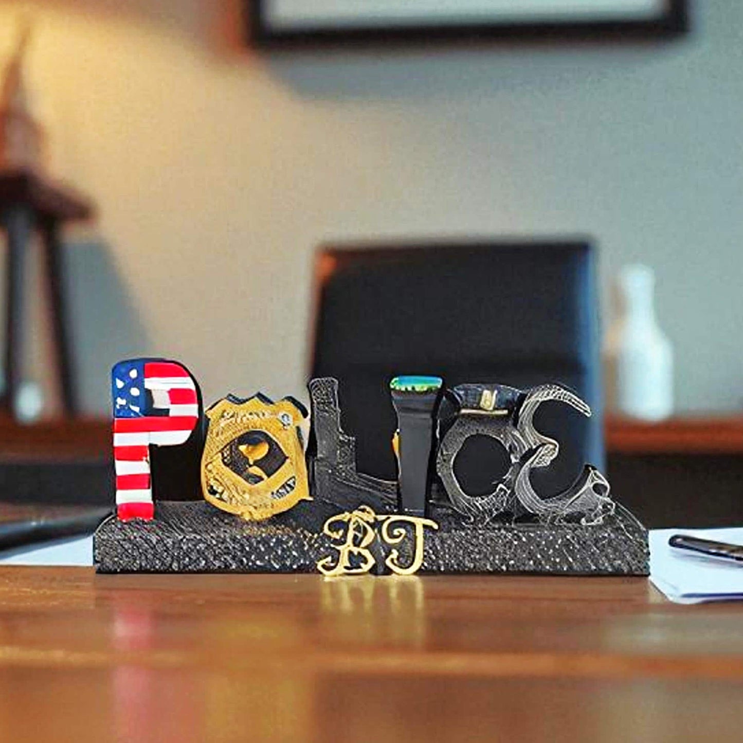 Personalized Police Statue and Photo Frame
