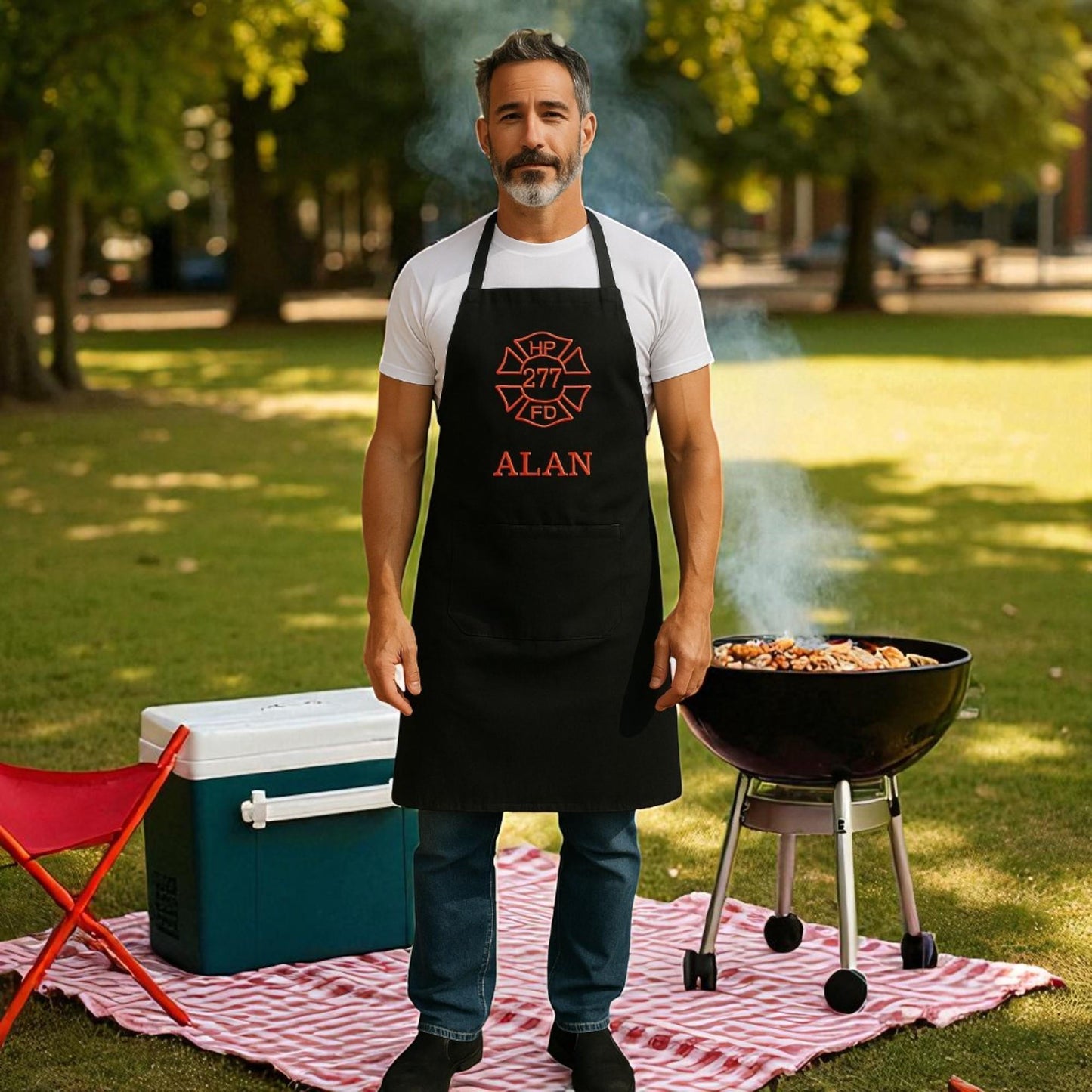 Firefighter Embroidered Apron