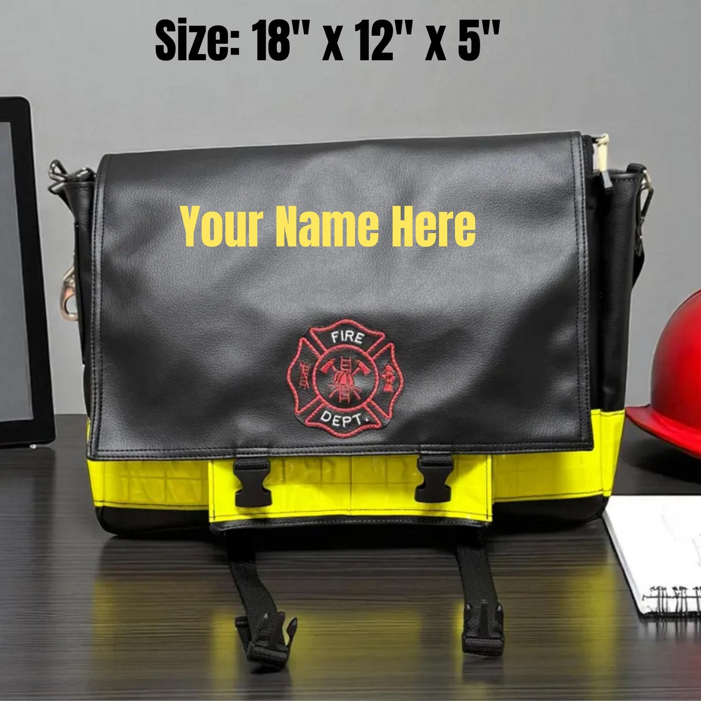 Firefighter Vinyl Work Messenger Bag