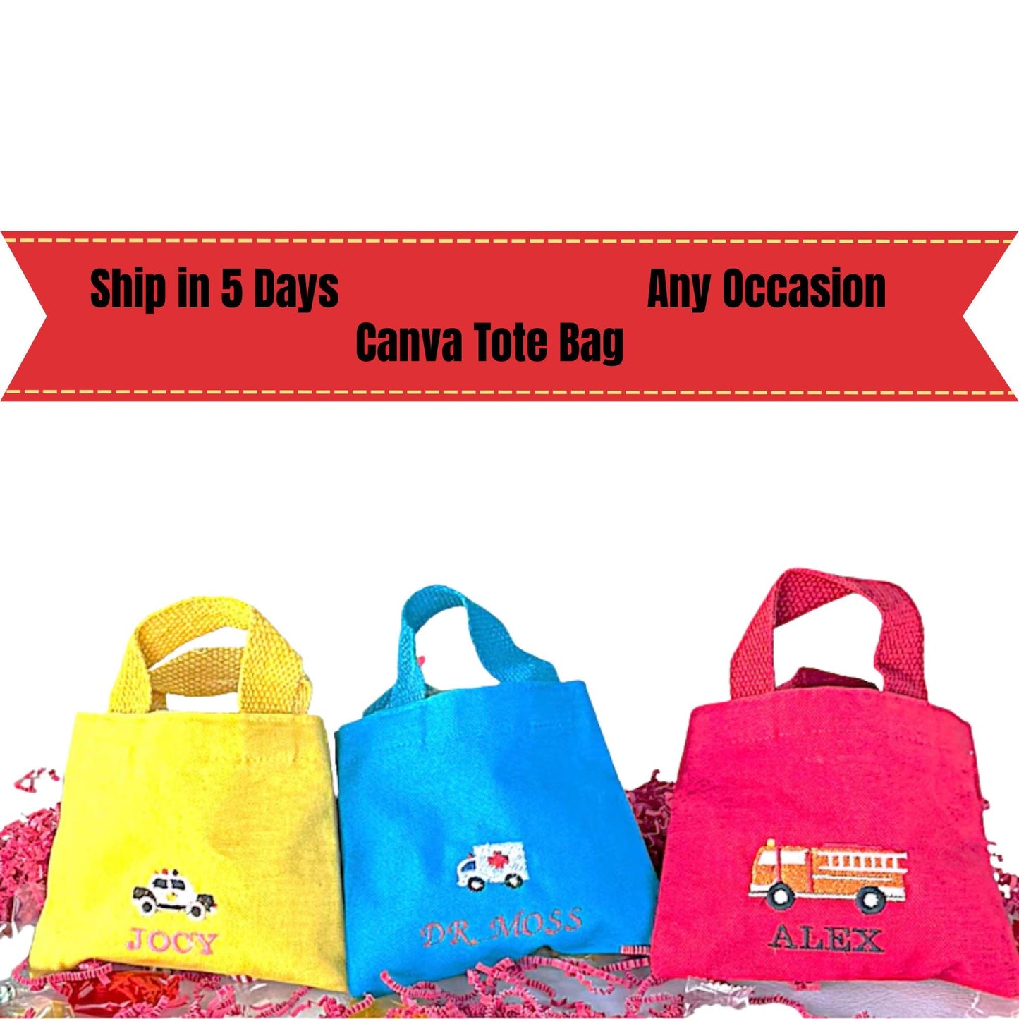 First Responder Birthday Party Embroidered Candy Bag