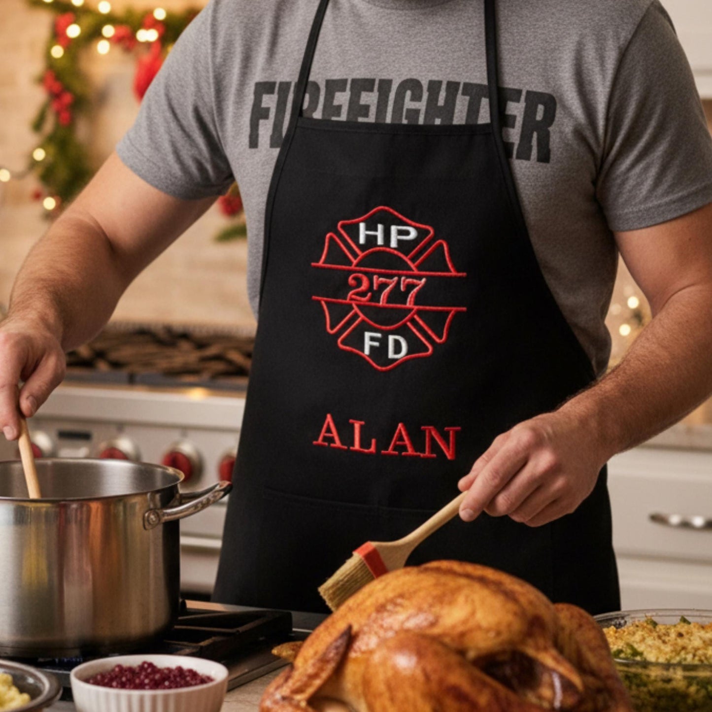 Firefighter Embroidered Apron