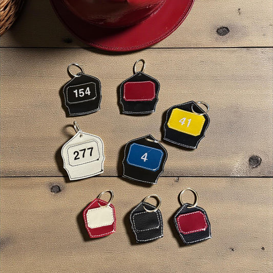 Personalized Firefighter Leather Key Chain