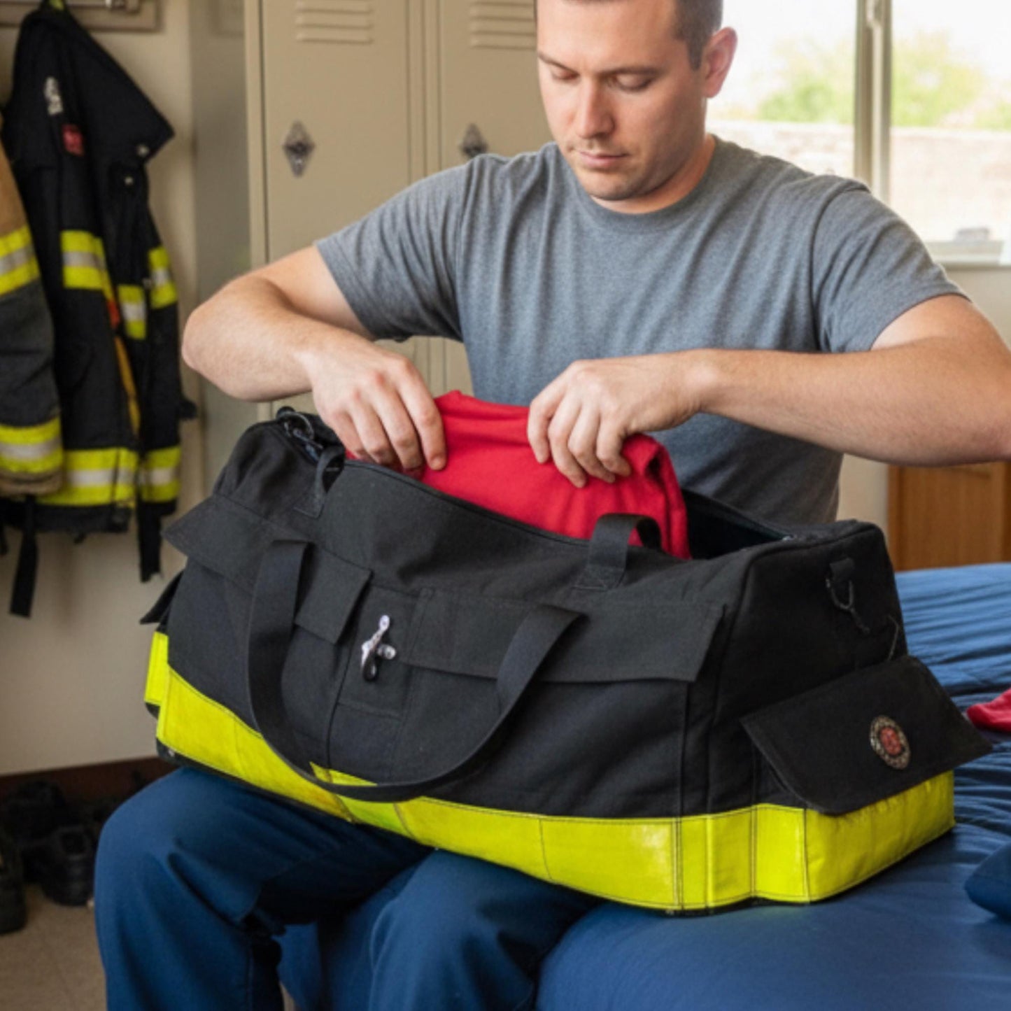 Firefighter Turnout Gear Duffle Bag – Black Turnout Edition
