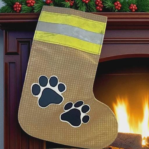 Embroidered Firefighter Christmas Stocking