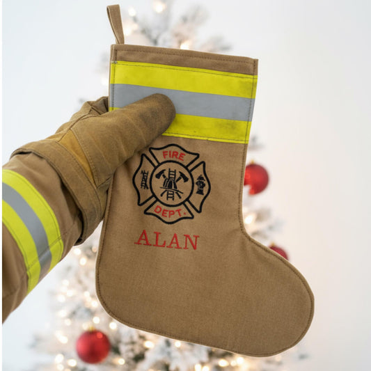 Embroidered Firefighter Christmas Stocking