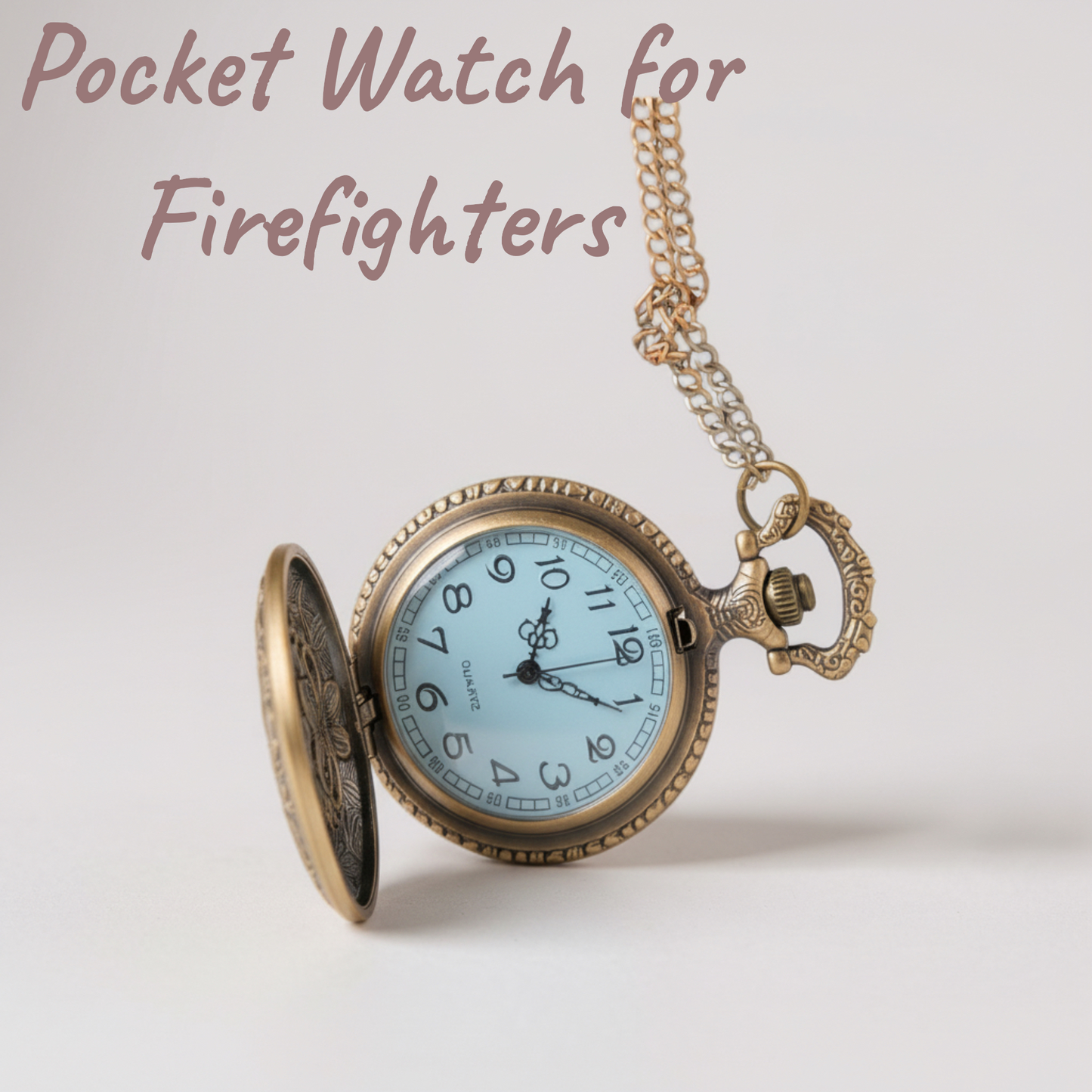 Firefighter Engraved Vintage Bronze Wallet Watch
