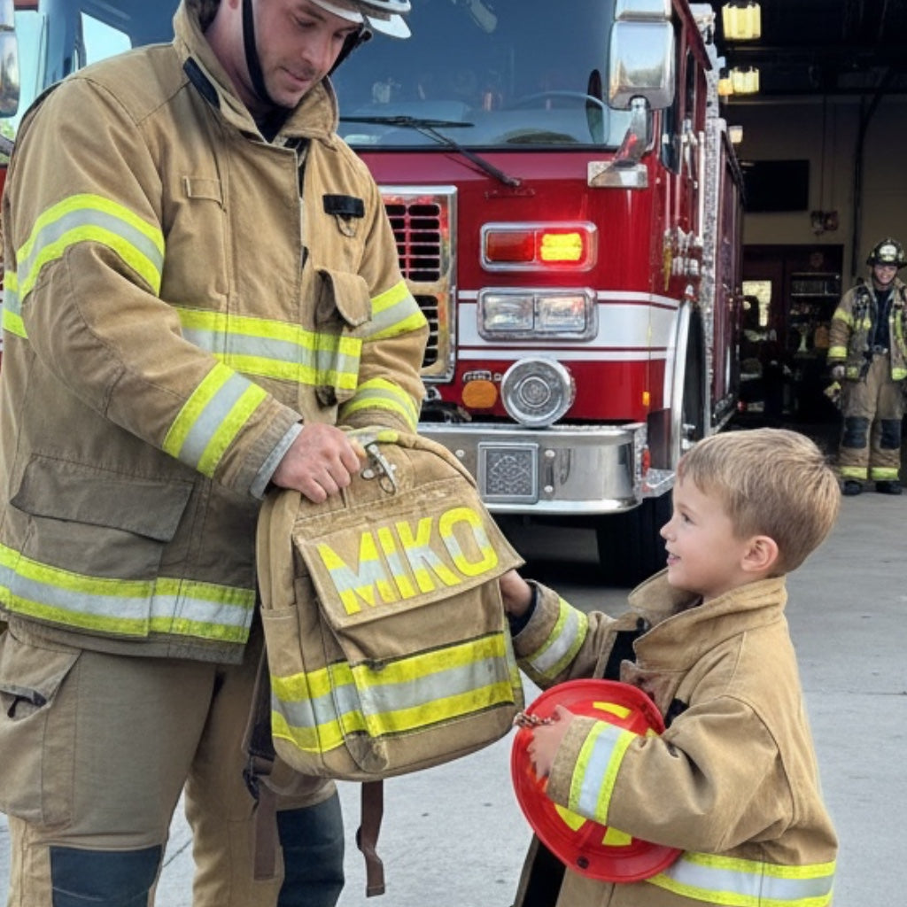 Personalized Kids Firefighter Turnout Gear Backpack