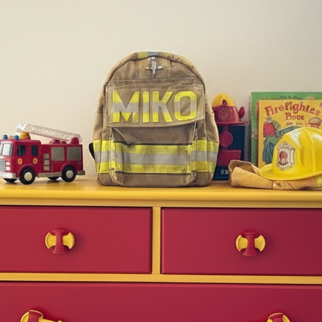 Personalized Kids Firefighter Turnout Gear Backpack