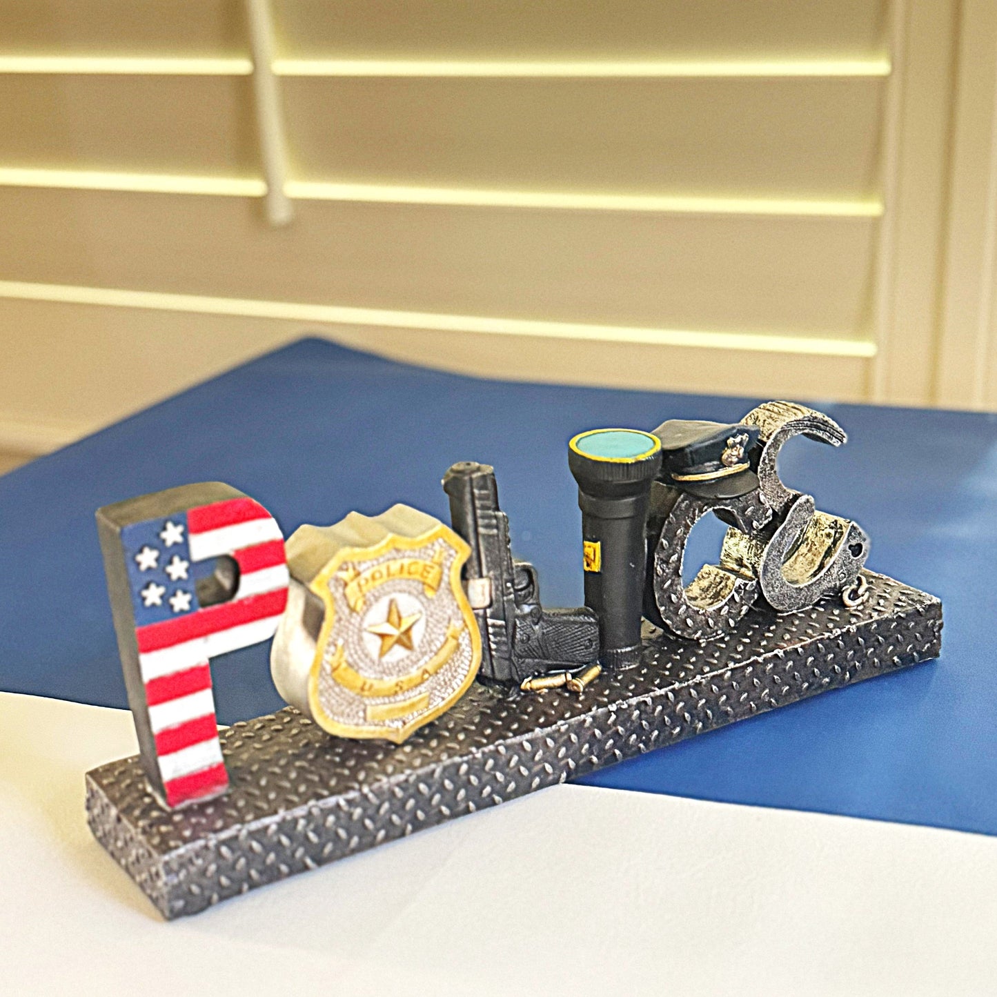 Personalized Police Statue and Photo Frame