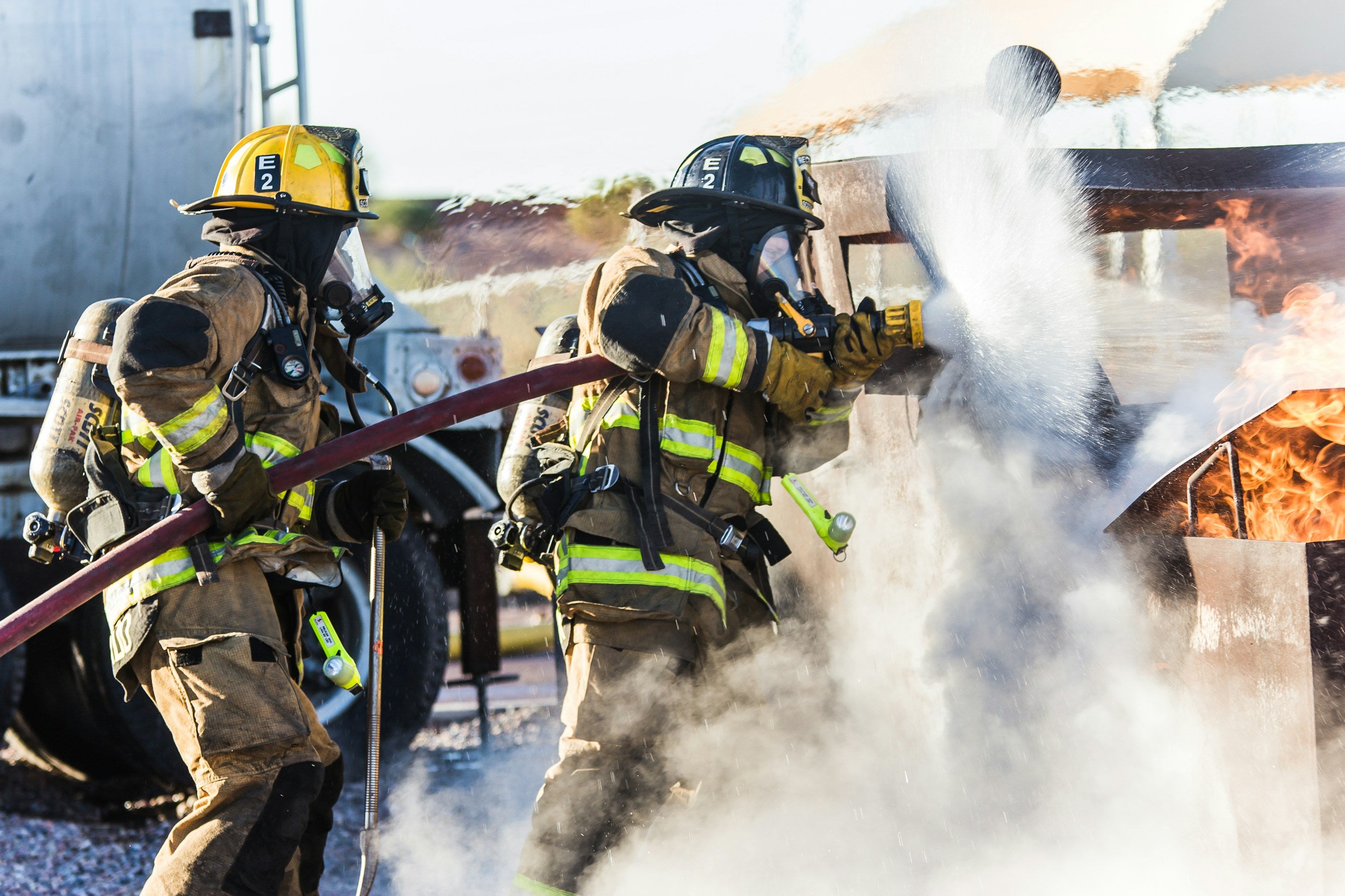Firefighter in action